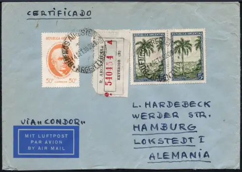 Katapult Argentinien 1938 Brief 10,50 Pesos Buenos Aires Lokstedt Catapult / 492