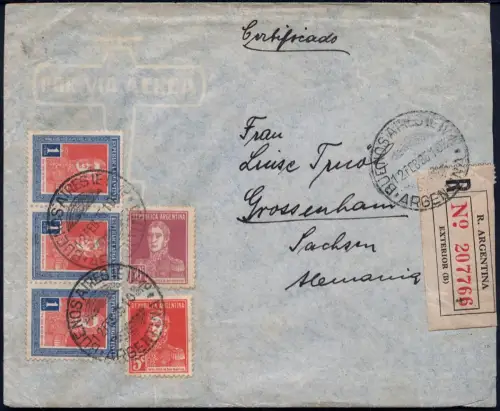 Katapult Argentinien 1935 Reko-Brief Buenos Aires Grossenhain Catapult / 379