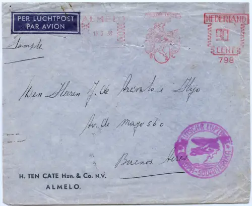 Katapult 1939 Niederlande Almelo Freistempel Argentinien Catapult H 758 / 1576