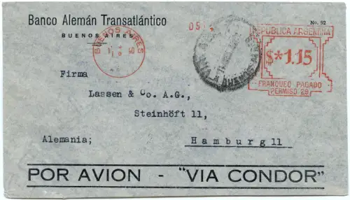 Katapult 1937 Argentinien Buenos Aires Freistempler Hamburg H 566 Catapult/ 1623