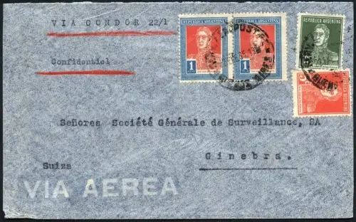 Katapult Argentinien 1935 Brief Buenos Aires Genf Schweiz Catapult / 374