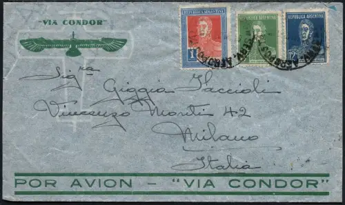 Katapult Argentinien 1935 Brief Buenos Aires Mailand Italien Catapult / 393