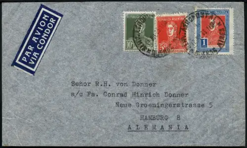 Katapult Argentinien 1935 Brief Buenos Aires Hamburg Catapult/ 390