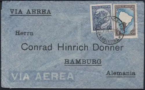 Katapult Argentinien 1937 Brief Buenos Aires Hamburg Catapult/ 452