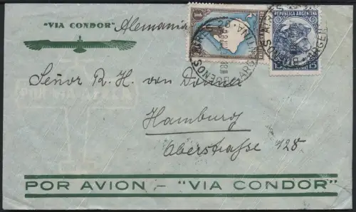 Katapult Argentinien 1937 Brief Buenos Aires Hamburg Catapult / 453
