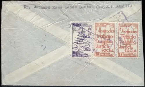 LATI 1940 Bolivien Brief Todos Santos Chapare  Berlin Charlottenburg / 1934