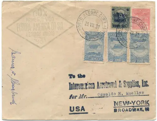 DO-X 1931 Brasilien Porto Alegre USA Cramer von Clausbruch Harms 40 a DOX / 1463