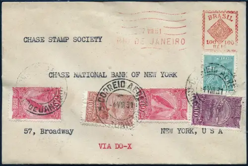 DO-X 1931 Brasilien Rio 4.8.31 New York Freistempel MiF Harms 45 c DOX/1030