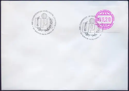 Brasilien Brazil Brasil 1979 1. Automatenmarke ATM Frama Cr$ 3,20 Brief SST UPU