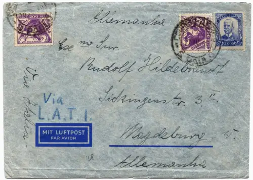 LATI 1940 Brasilien Brief 11.4.40 Sao Paulo Magdeburg OKW Zensur / 1923