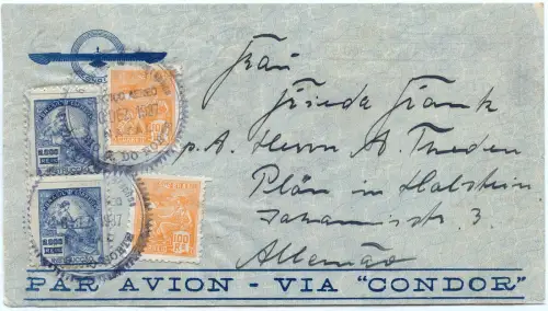 Katapult 1937 Brasilien Rio Grande do Norte Plön Holstein H 604 Catapult/ 1652