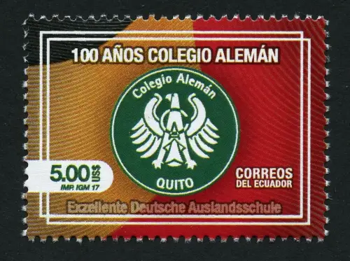 Ecuador 2017 Deutsche Auslandsschule Quito German School Wappen Postfrisch MNH