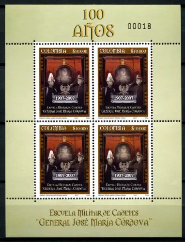 Kolumbien Colombia 2007 Kadettenschule Militär Kleinbogen 2463 MNH