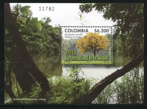 Kolumbien Colombia 2011 Block Jahr des Waldes Bäume Wald Forest Trees MNH
