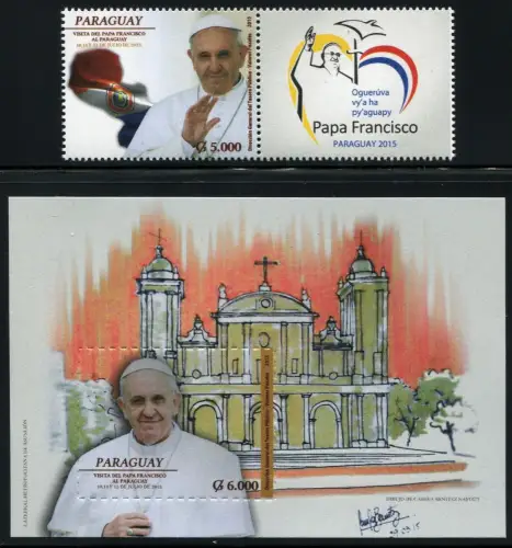 Paraguay 2015 Papst Franziskus Besuch Pope Francis Visit Religion MNH
