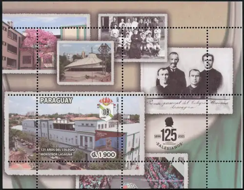Paraguay 2021 Block Salesianer Colleg Monsenor Lasagna Religion Schule Baum MNH