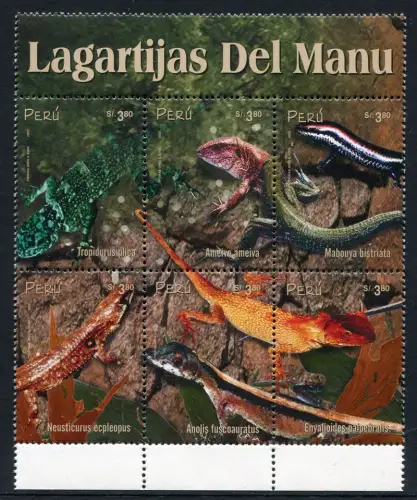 Peru 2000 Echsen Eidechsen Lizards Reptilien Reptiles 1746-1751 Postfrisch MNH