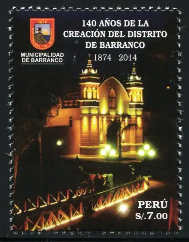Peru 2014 Kirche Church Archtitektur Architecture Barranco Brücke Postfrisch MNH