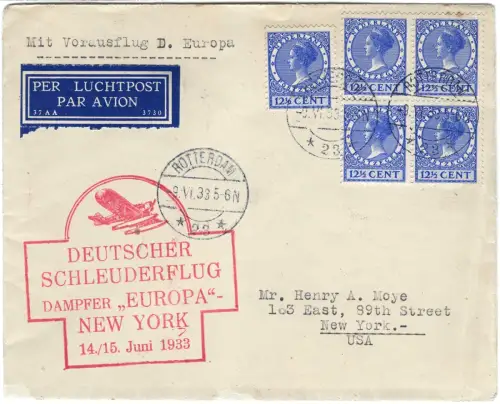 Katapult 1933 Niederlande Rotterdam MeF New York Catapult H 121 NL / 2101