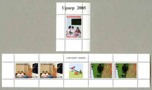 Surinam 2005 UPAEP Armut Schule Landwirtschaft 2007-2008 Kleinbogen Block 98 MNH