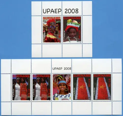 Surinam 2008 UPAEP Feste Trachten Flagge Karneval 2240-2241 KLB Block 105 MNH
