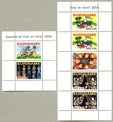 Surinam 2006 Kinder Children Weihnachten Glasmalerei 2071-2072 KLB Block 102 MNH