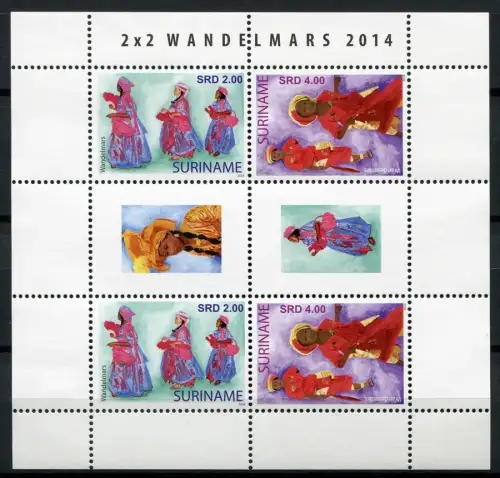 Surinam 2014 Trachten Frauen Trad. Costumes Folklore 2715-2716 Kleinbogen MNH