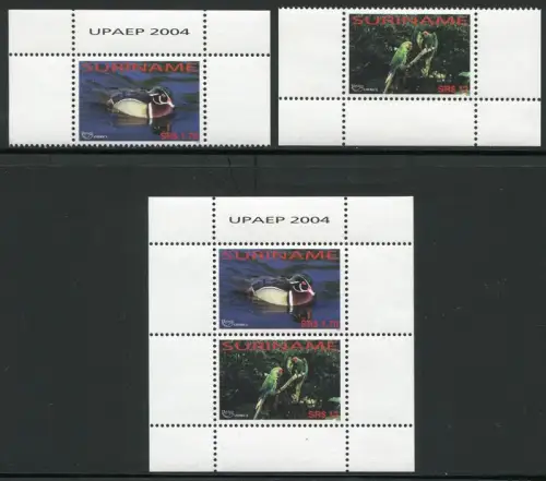 Surinam 2004 UPAEP Ente Papagei Duck Parrot Ara 1949-1950 Block 95 MNH