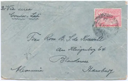 LATI 1940 Uruguay Brief mit EF 31.1.40 Montevideo Hamburg OKW Zensur / 1696