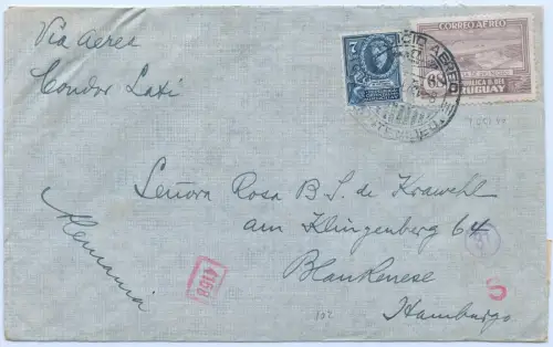 LATI 1941 Uruguay Brief MiF 7.40 Montevideo Hamburg OKW Zensur / 2024