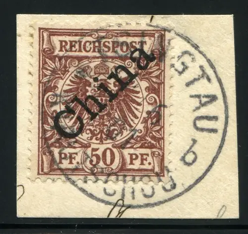 Kiautschou China 1901 M 6 I Luxus Briefstück Tsingtau b Attest BPP RAR / 1