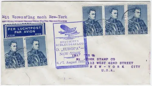 Katapult 1933 Niederlande Den Haag Dampfer Europa New York Catapult H 133 / 2126