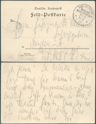 DP China 1901 Boxeraufstand MSP No. 4 La Valetta Wilhelmshaven Dresden / 502