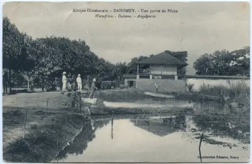 Togo 1911 AK Dahomey/Angler aus Noepe 25.7.11 nach Frankfurt Main / 92