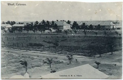 Togo 1909 AK Cotonou Wharf Lome 12.12.09 via Boulogne E. Woermann Naumburg / 99