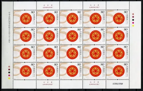 China PRC 2006-21 All-China Federation of Returned Overseas Chinese 3794 Sheet