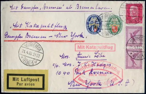 Katapult 1930 Dt. Reich Nothilfe MiF Schönebeck New York Catapult H 10 a / 2143
