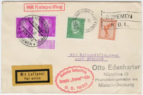 Katapult 1930 Dt. Reich Dampfer Bremen Seepost Köln München Catapult H 11 c/2144