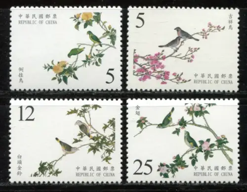 China Taiwan 2002 Vögel Gemälde Palastmuseum Birds Paintings 2785-2788 MNH