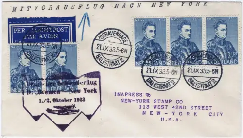 Katapult 1933 Niederlande Dampfer Bremen Den Haag New York Catapult H 147 / 2192
