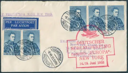 Katapult 1933 Niederlande Dampfer Europa Den Haag NY Catapult H 121 NL / 2198