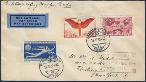 Katapult 1932 Schweiz Dampfer Europa MiF 4,75 Fr Rheinfelden Catapult H 81/ 2208