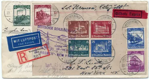 Katapult 1935 Dt. Reich Block Ostropa Eisenbahn Eilboten Catapult H 209 a / 2222