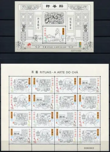 Macau Macao 2000 Teezeremonie The Art of Tea Ceremony 1087-1090 KB Block 79 MNH