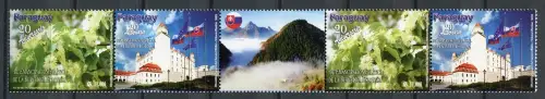 Paraguay 2012 Slowakei Slovakia Flaggen Pflanze Zdr-Streifen mit Zierfeld MNH