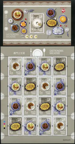 Macau Macao 2022 Gastronomie Speisen Essen Imbiss Food KLB + Block 104 MNH