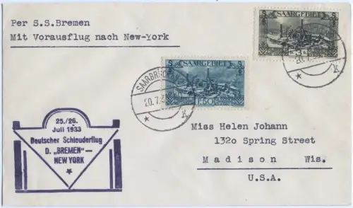 Katapult 1933 Saargebiet Dampfer Bremen Saarbrücken Madison Catapult H 130/2258