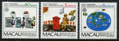 Macau Macao 1983 Weltkommunikationsjahr World Communication Year 497-99 MNH