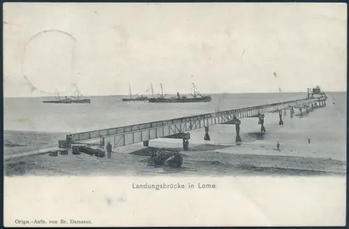 Togo 1907 AK Landungsbrücke EF 5 Pfennig Agome Palime Pankow Nachsendung / 125