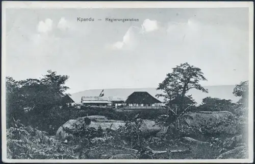 Togo 1910 AK Regierungsstation Kpandu Lome 22.4.10 Kempten Allgäu / 130